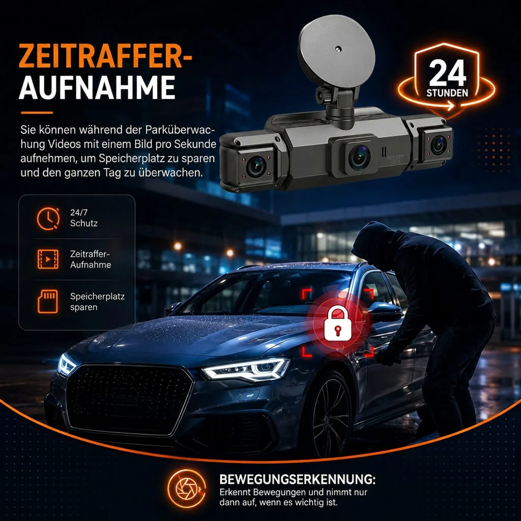 4Kanal WLAN Dashcam mit Rundumsicht | Vierwacht – Bild 3
