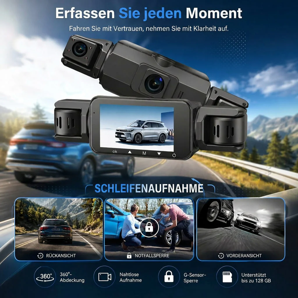 4Kanal WLAN Dashcam mit Rundumsicht | Vierwacht – Bild 8