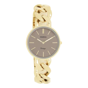 OOZOO Vintage  - C20358 - Damen - Edelstahl-Glieder-Armband – Gold/Taupe