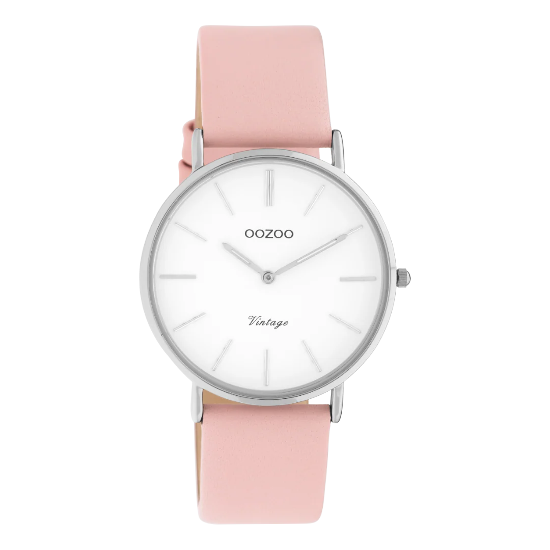 OOZOO Vintage – C20211 – Damen – Leder-Armband – Rosa/Silber