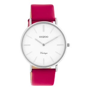 OOZOO Vintage - C20212 - Damen - Leder-Armband - Fuchsia/Silber