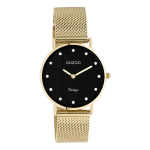 OOZOO Vintage - C20242 - Damen - Mesh-Armband - Gold/Schwarz