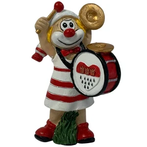 Schmitzens Karneval Deko Clown Tamborin mit Trumm 9 cm